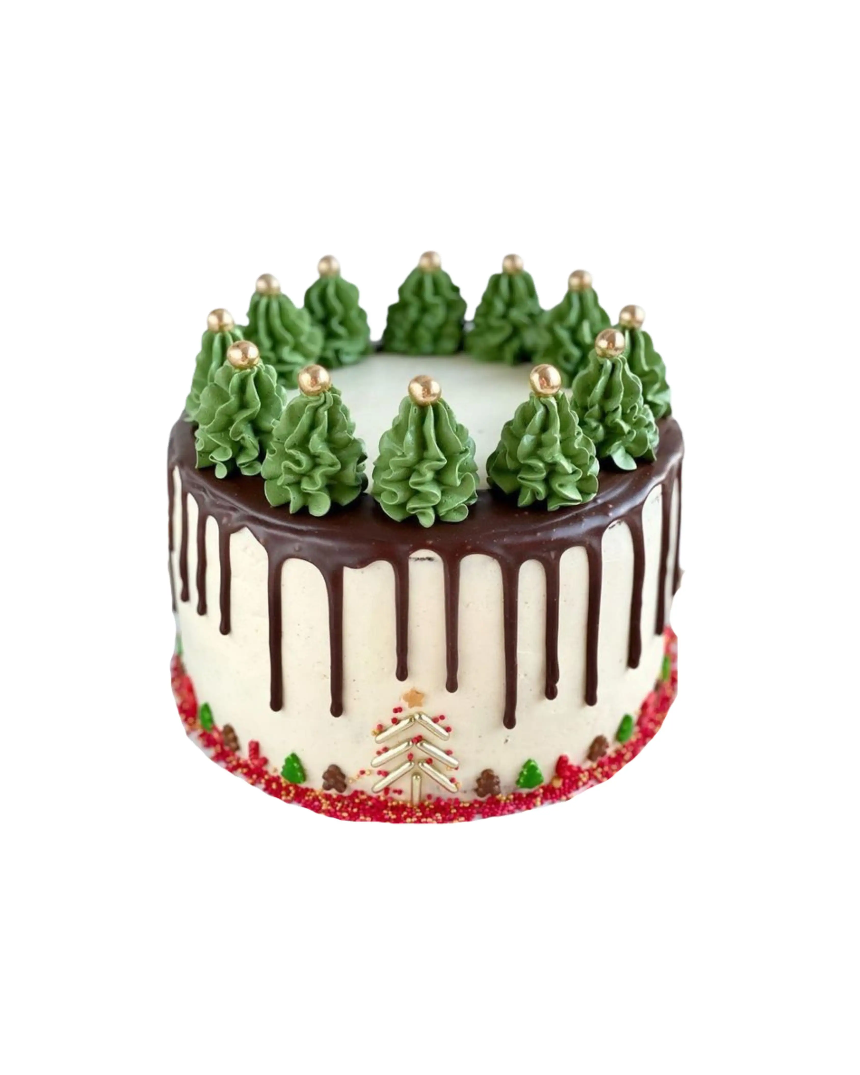 cake image of Christmas Tree Drip Cake