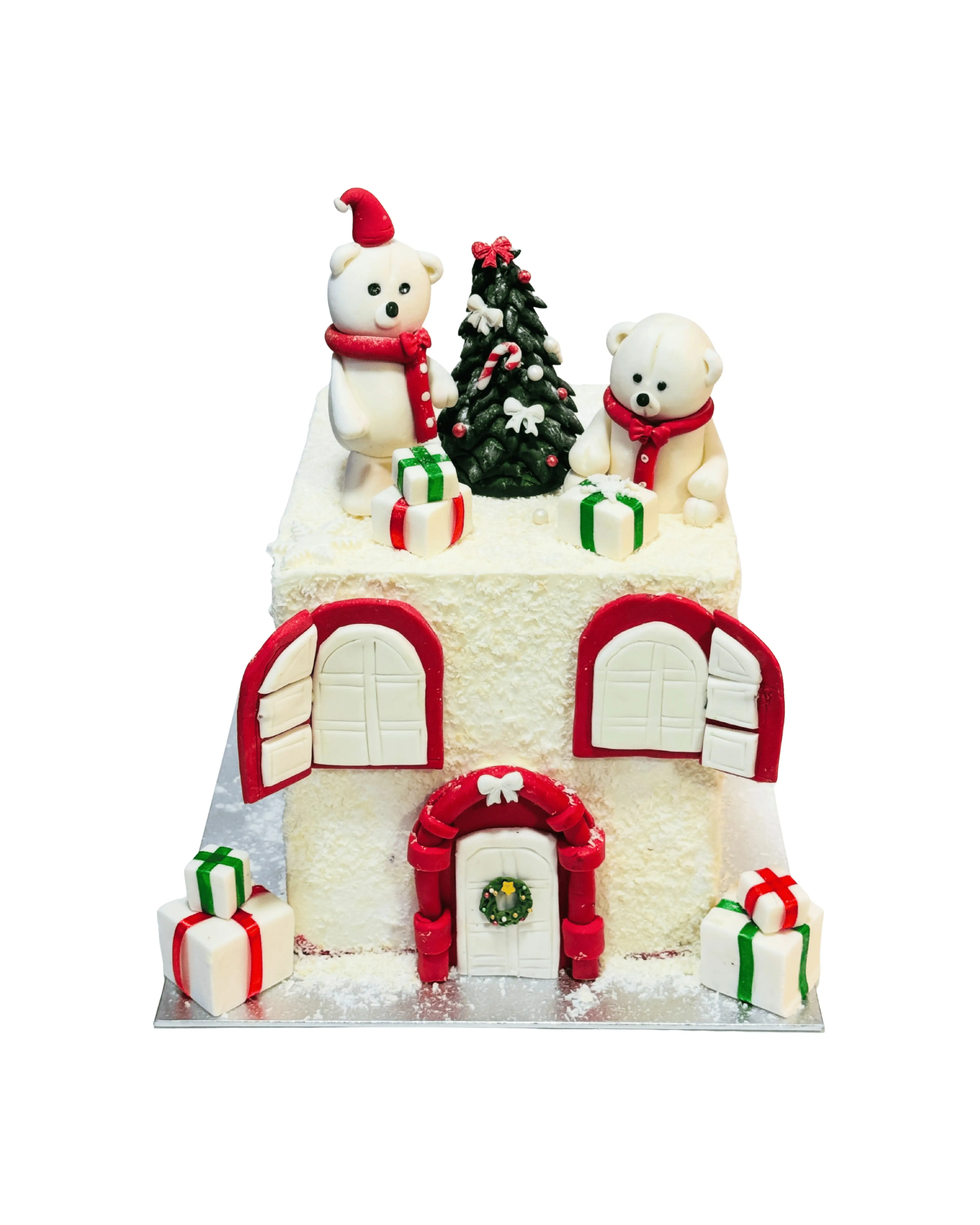cake image of Christmas Polar Bear House Cake