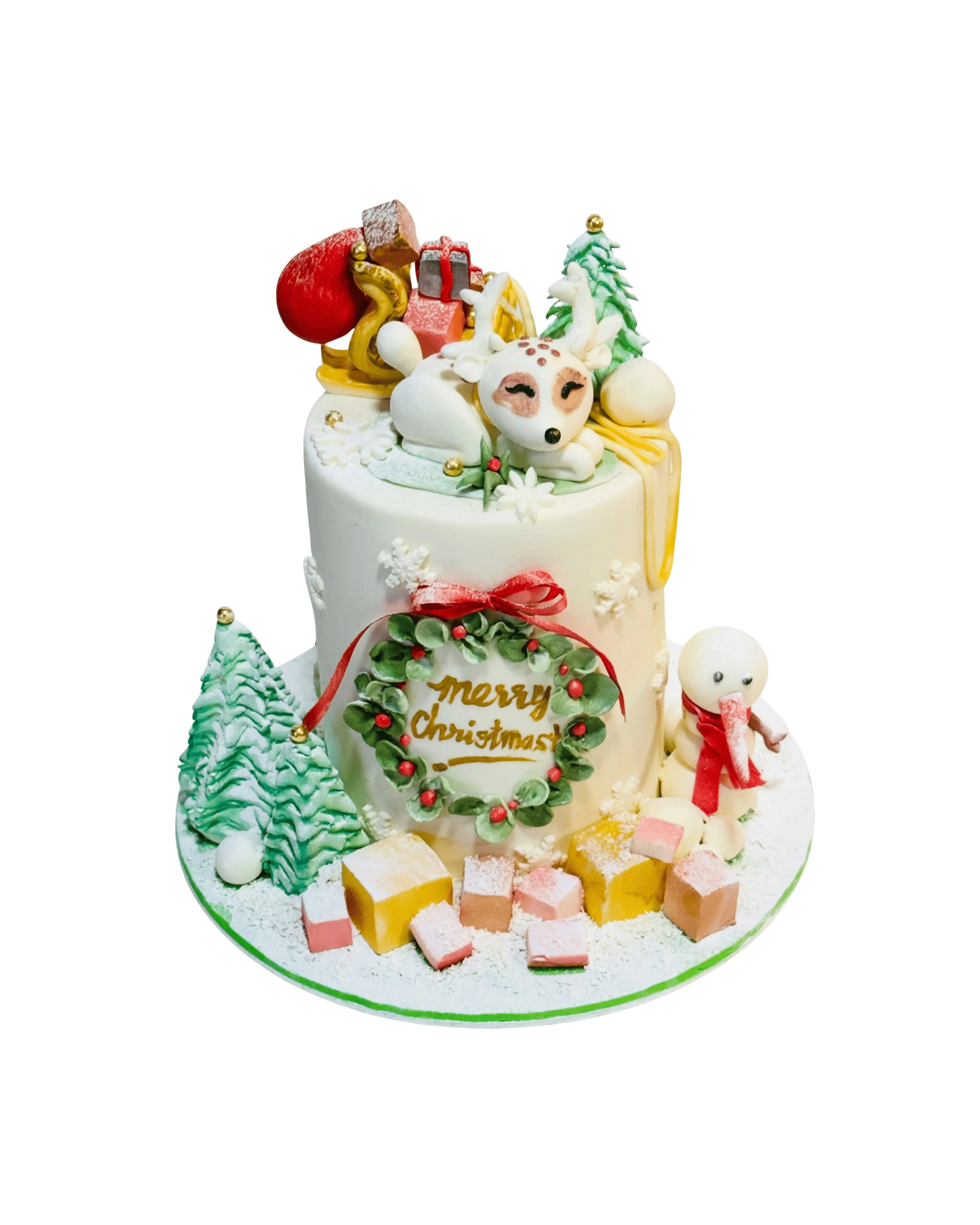 cake image of Christmas Reindeer Wonderland Cake