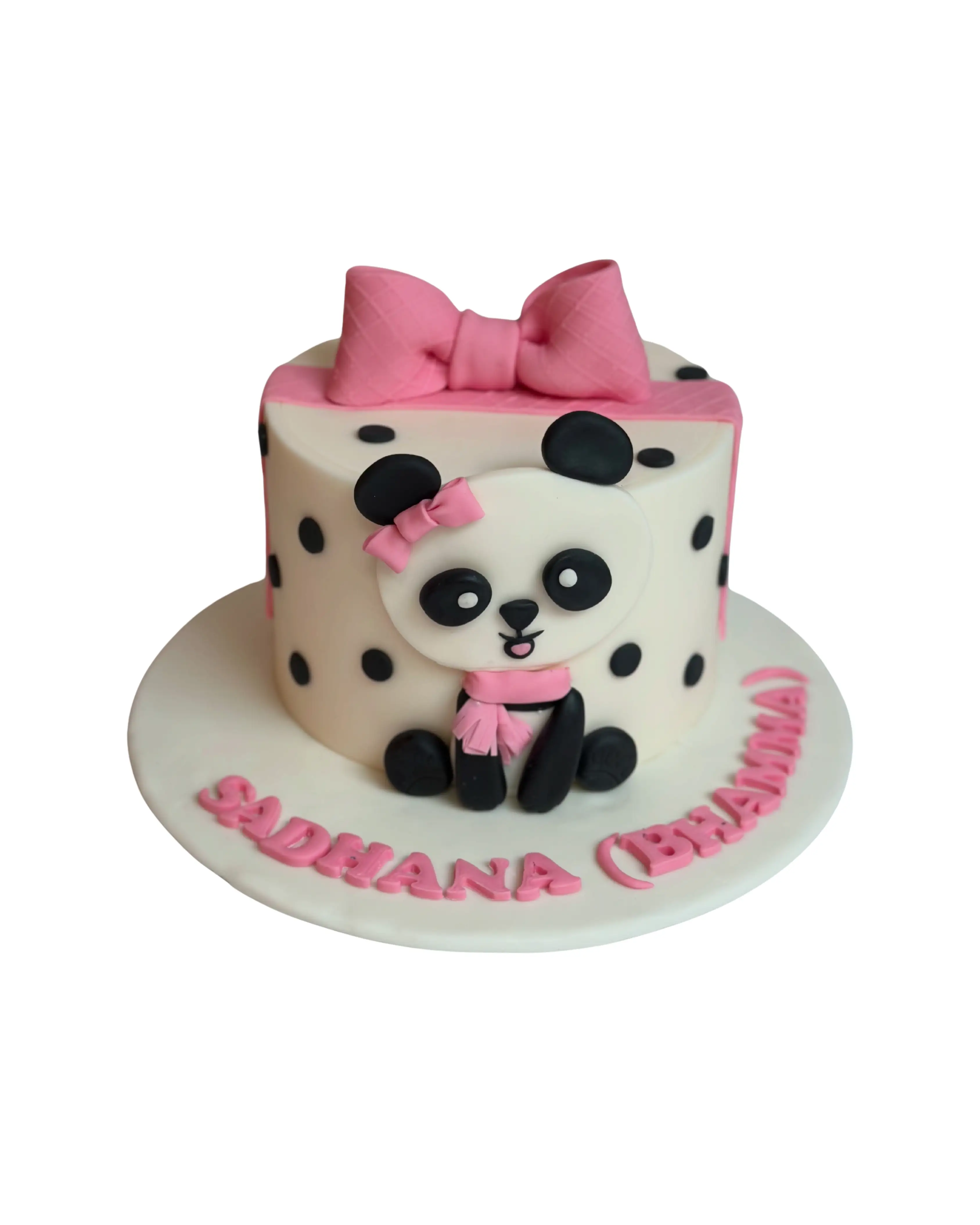 cake image of Pretty Panda Polka Dot Cake