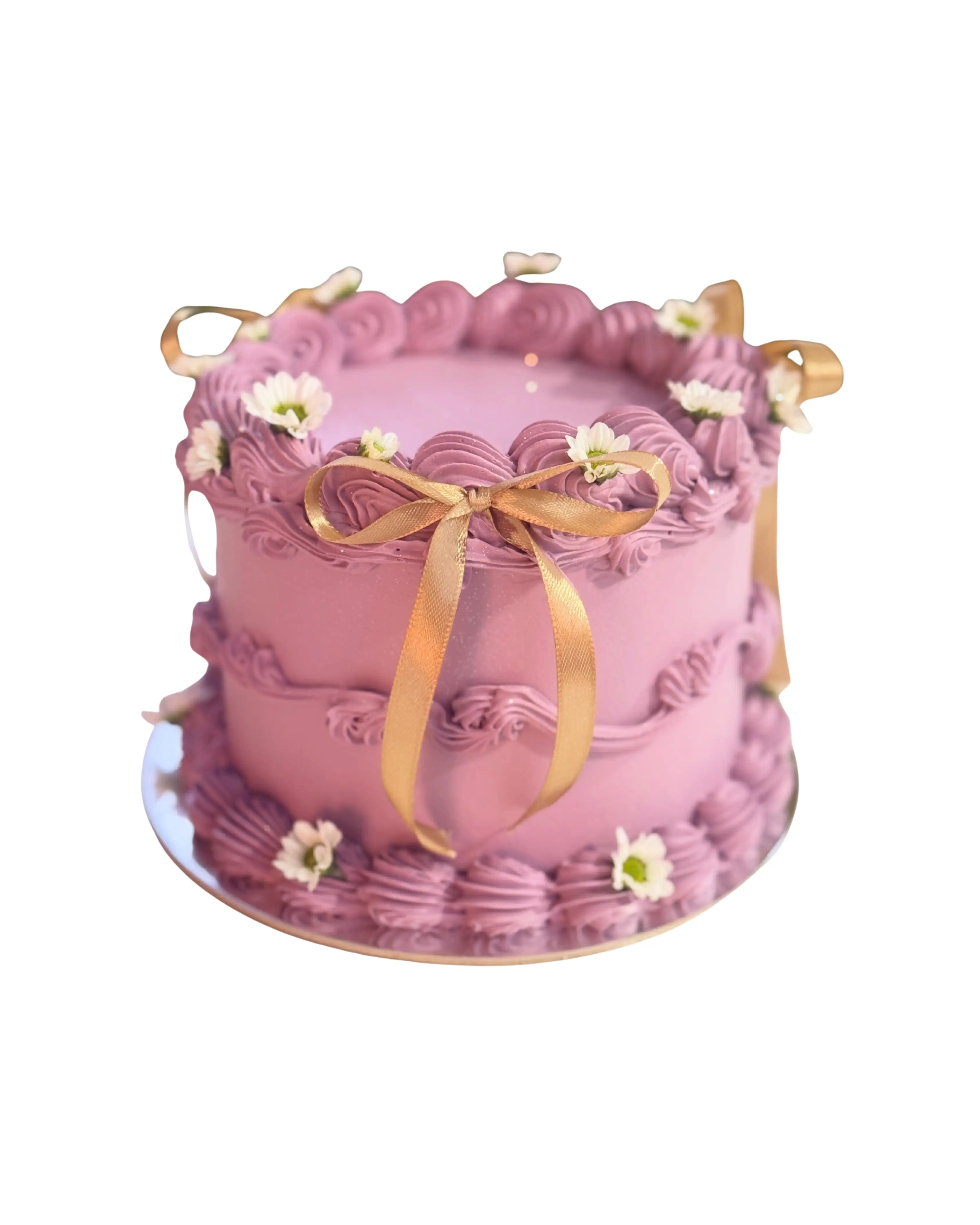 cake image of Vintage Lavender Ribbon Cake